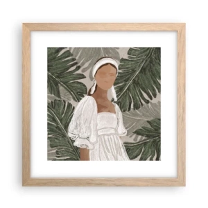 Poster in einem Rahmen aus heller Eiche - Exotisches Porträt - 30x30 cm