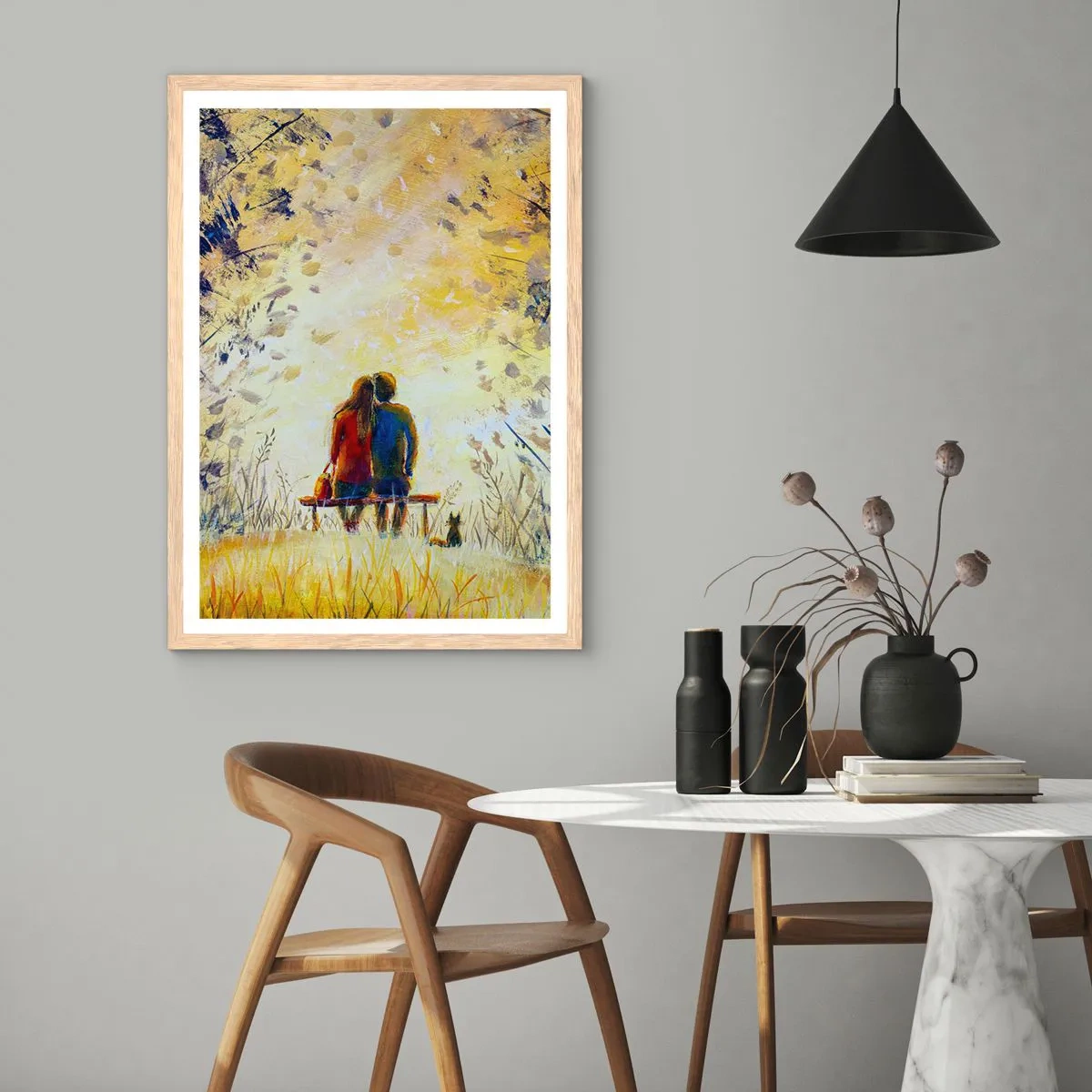 Poster in einem Rahmen aus heller Eiche - Magischer Augenblick - 40x50 cm