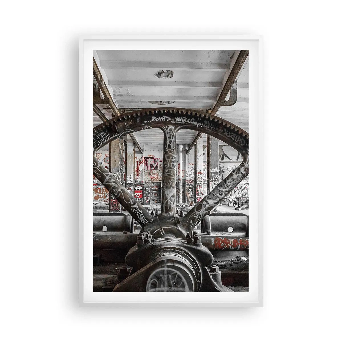 Poster in einem weißen Rahmen - Das geheime Leben der Fabrik - 61x91 cm
