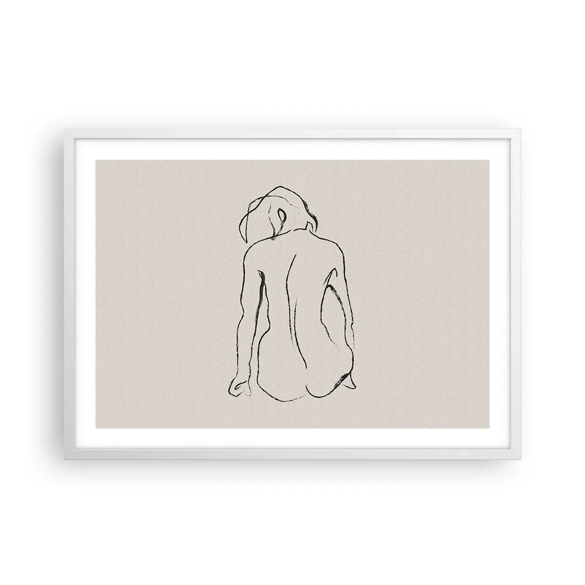 Poster in einem weißen Rahmen - Mädchenakt - 70x50 cm