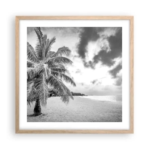 Poster in einem Rahmen aus heller Eiche - Wenn du dich nach Einsamkeit sehnst ... - 50x50 cm