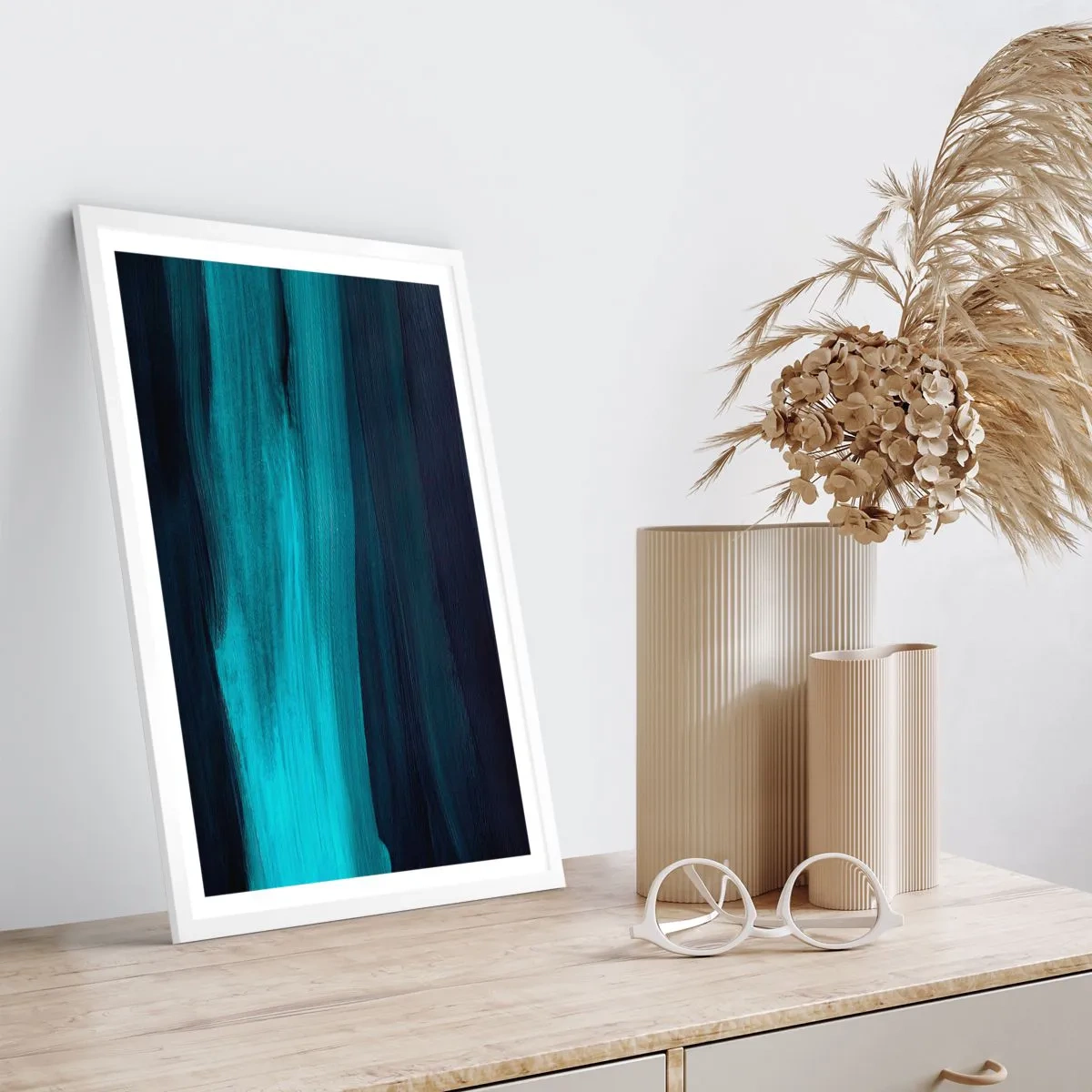 Poster in einem weißen Rahmen - Gehen Sie mit dem Strom - 30x40 cm