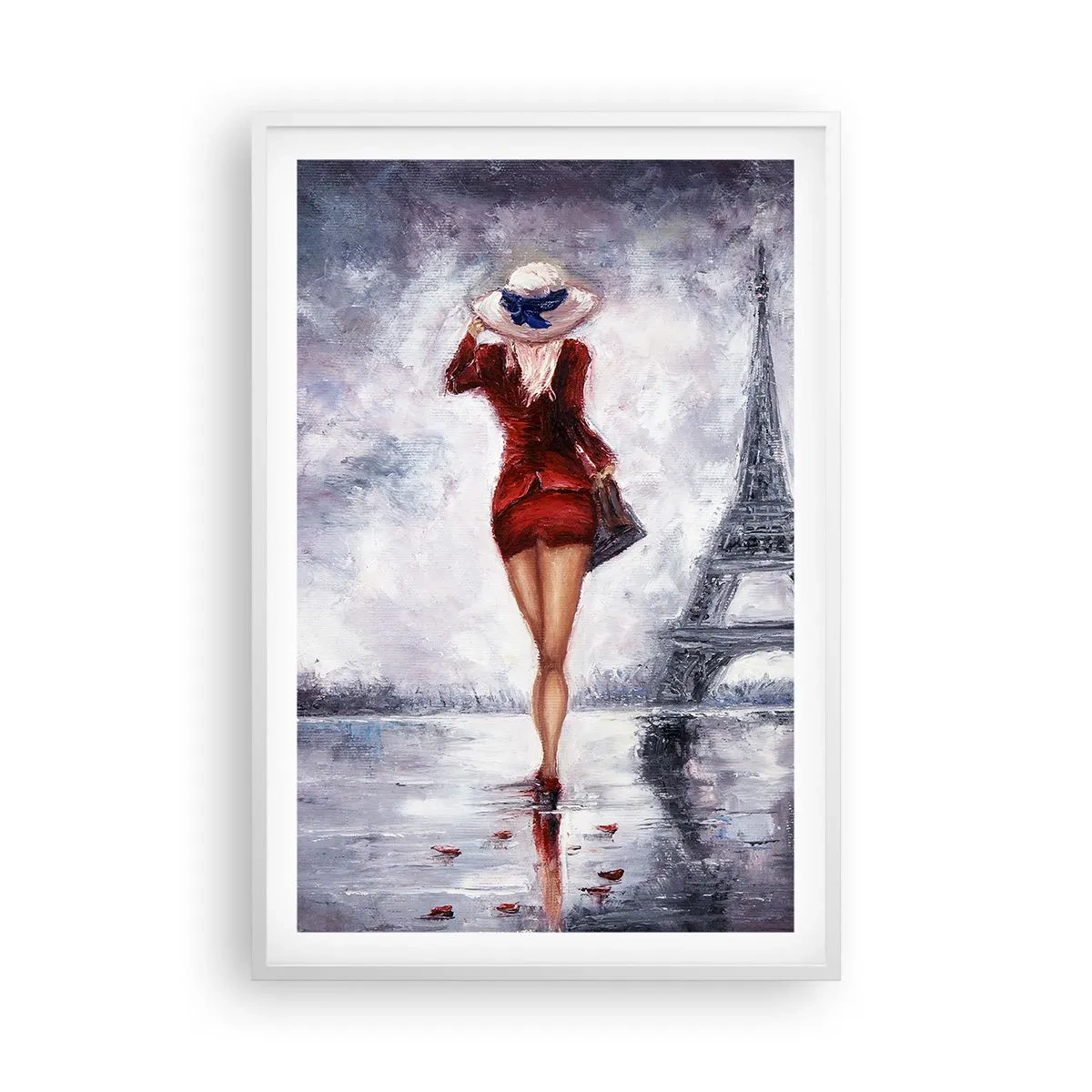 Poster in einem weißen Rahmen - Pariser Symbole - 61x91 cm