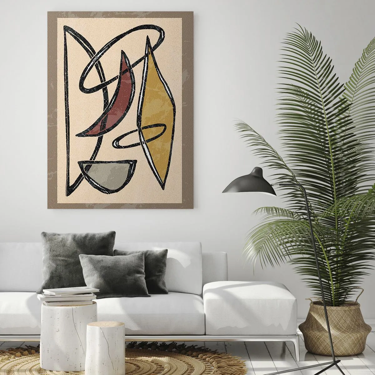 Glasbild - Bild auf glas - Komposition – Bögen und Ovale - 80x120 cm