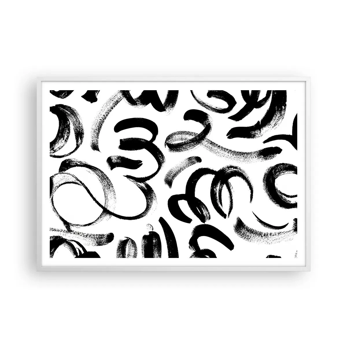 Poster in einem weißen Rahmen - Schwarz auf Weiß - 100x70 cm