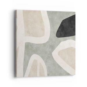 Bild auf Leinwand - Leinwandbild - Komposition mit schwarzem Motiv - 40x40 cm