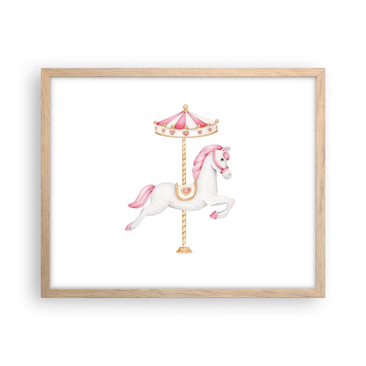 Poster in einem Rahmen aus heller Eiche - Er legte los - 50x40 cm