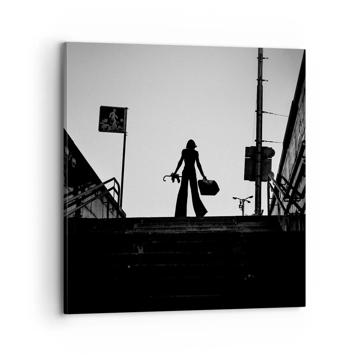 Bild auf Leinwand - Leinwandbild - Städtisches Wandern - 70x70 cm