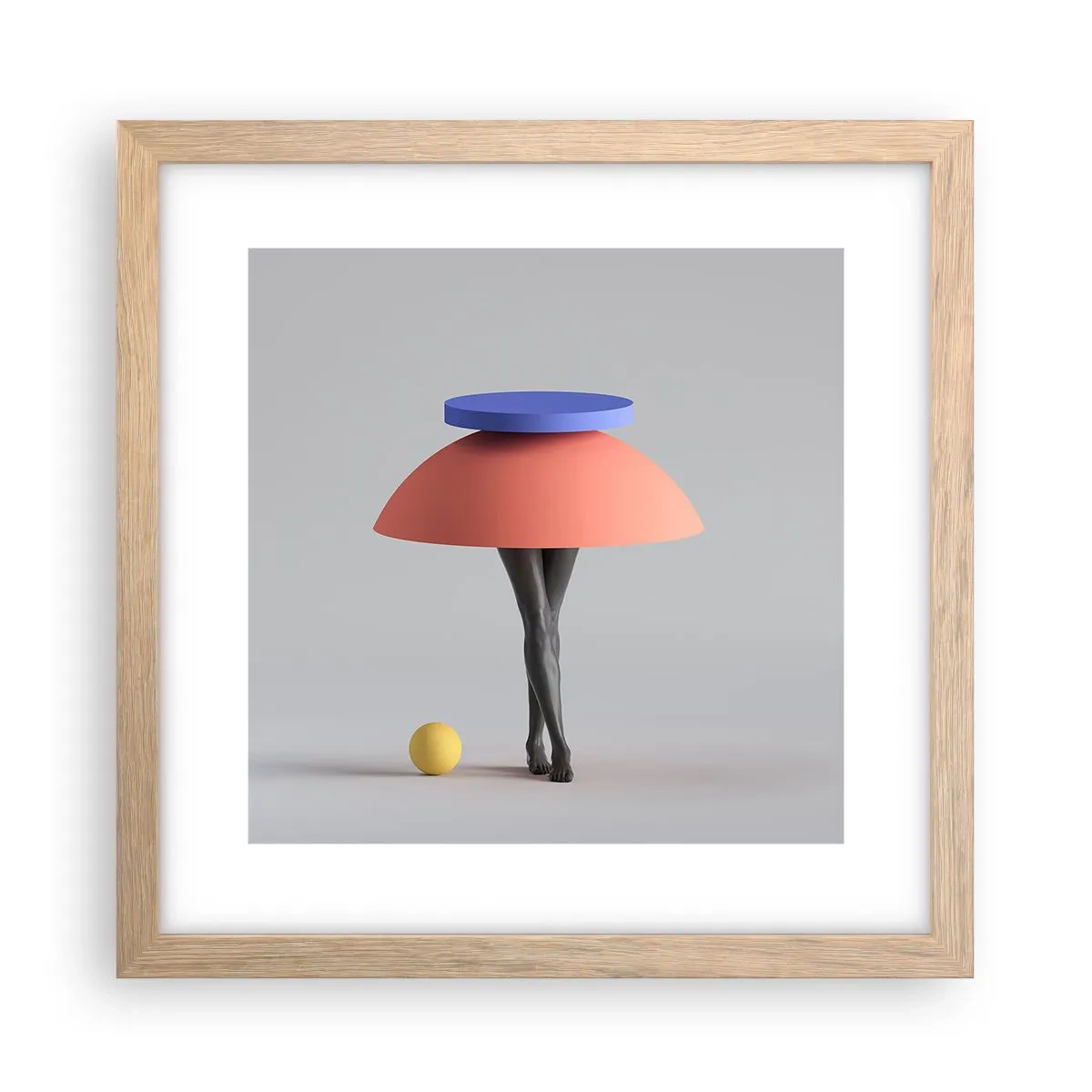 Poster in einem Rahmen aus heller Eiche - Surrealistische Komposition - 30x30 cm