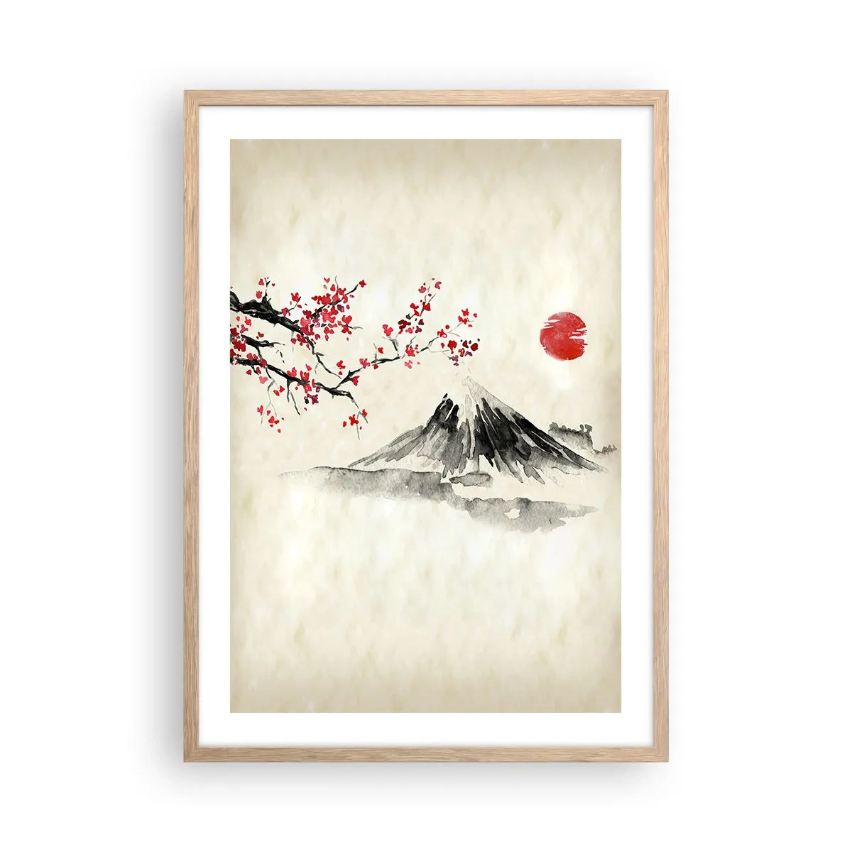 Poster in einem Rahmen aus heller Eiche - Liebe Japan - 50x70 cm
