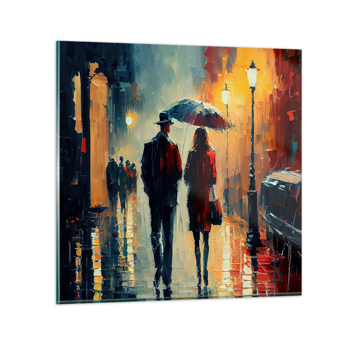 Glasbild - Bild auf glas - Urbane Liebesgeschichte - 30x30 cm