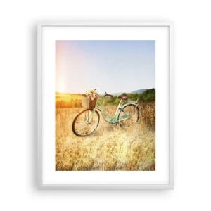 Poster in einem weißen Rahmen - Ich bleibe eine Weile hier - 40x50 cm