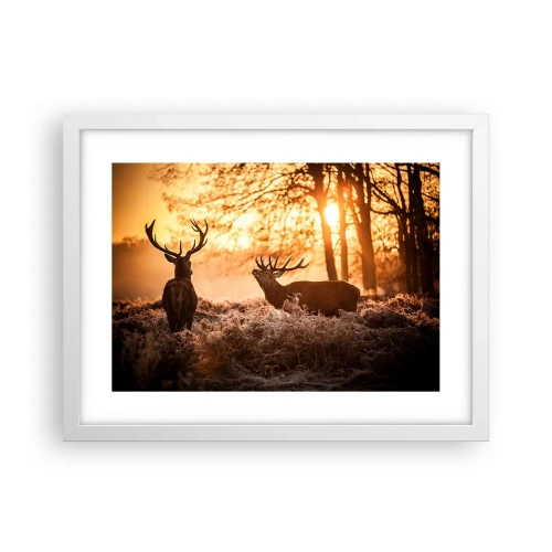 Poster in einem weißen Rahmen - Der Traum eines Jägers - 40x30 cm