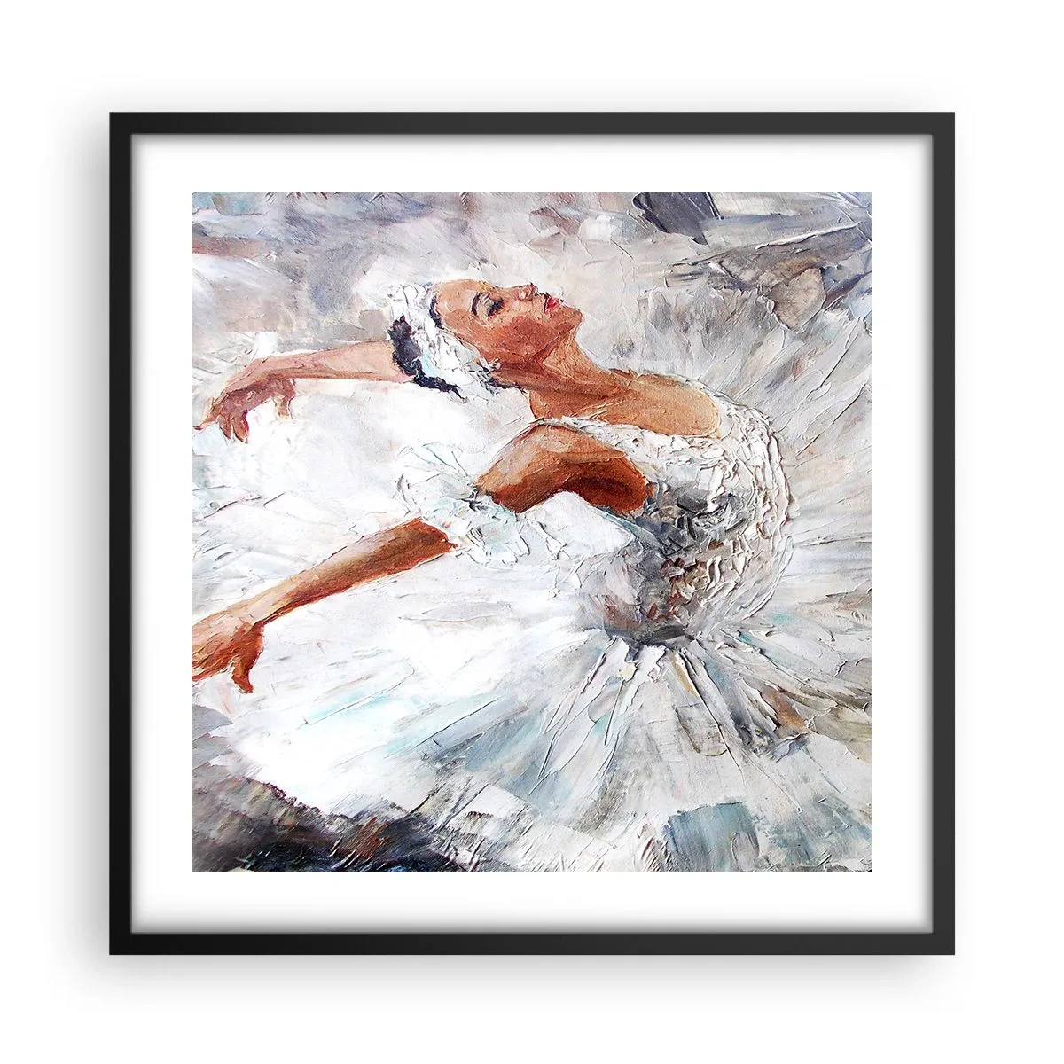 Poster in einem schwarzem Rahmen - Zart und leicht wie Tüll - 50x50 cm