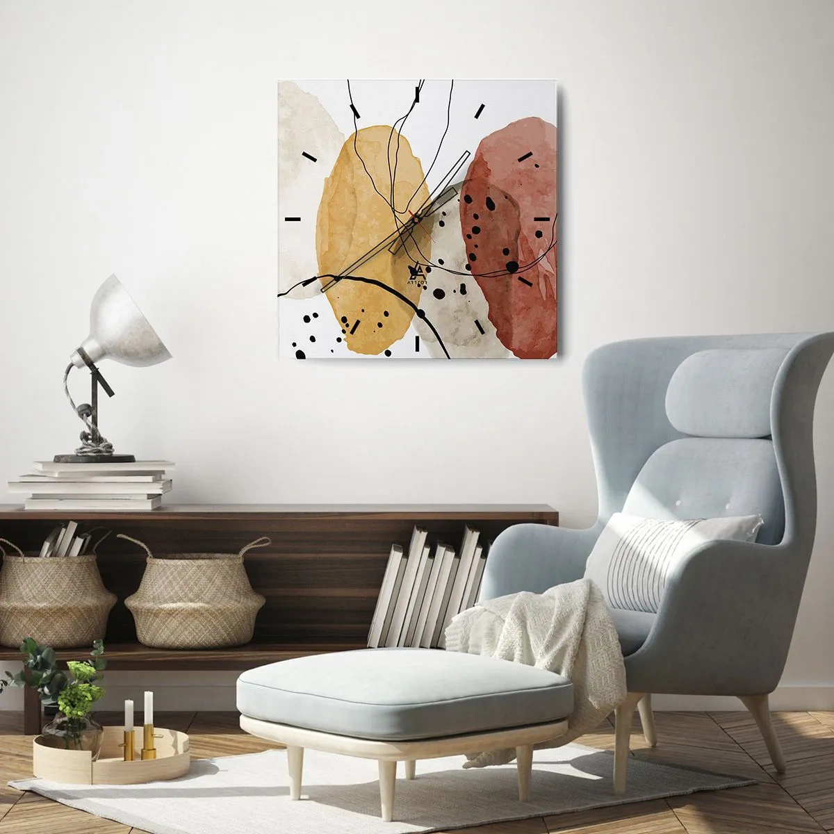 Wanduhr - Glasuhr - Wie leichte, transparente Luft - 40x40 cm