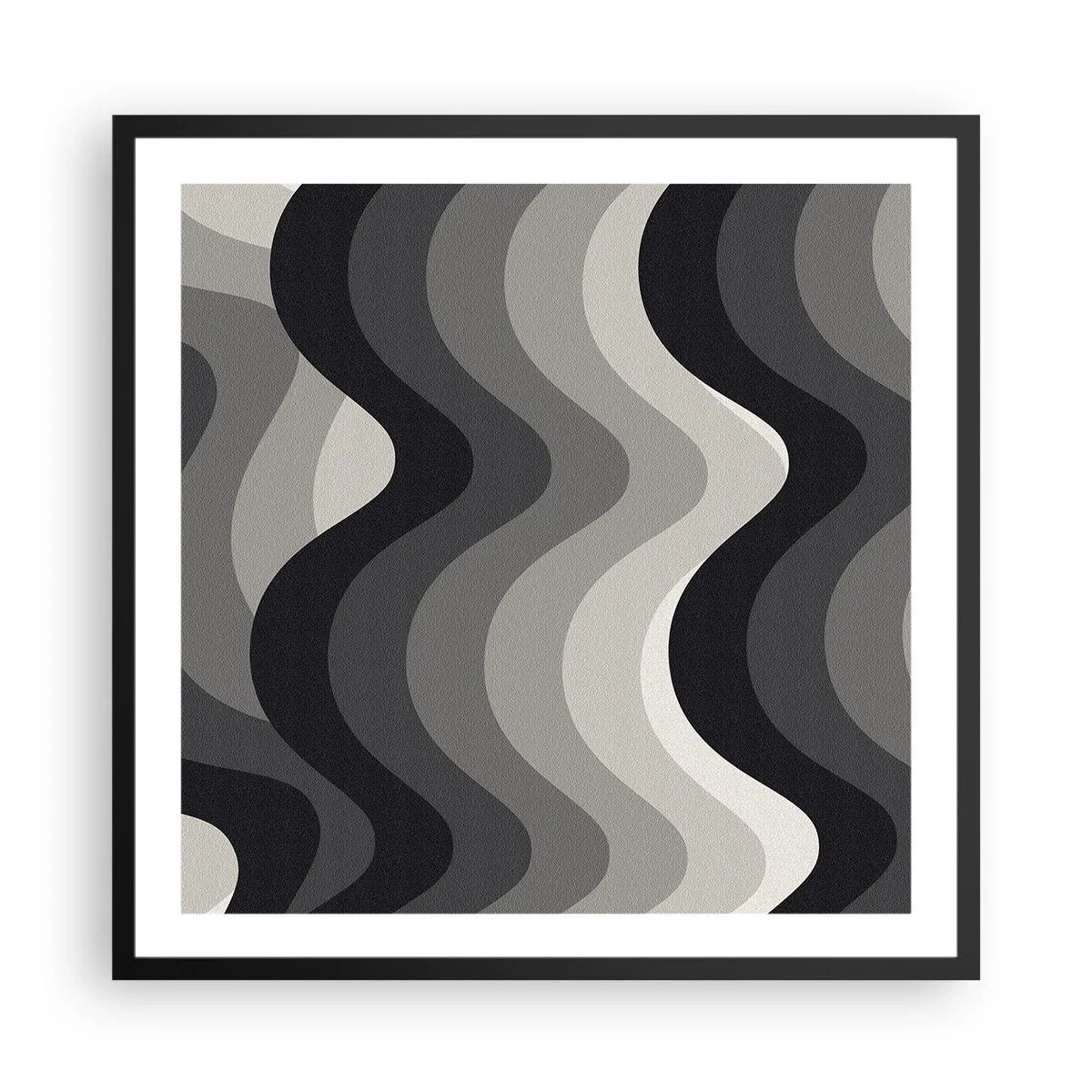 Poster in einem schwarzem Rahmen - Eine Welle nach der anderen - 60x60 cm