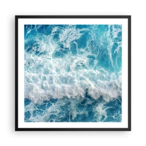 Poster in einem schwarzem Rahmen - Freudig und springend - 60x60 cm