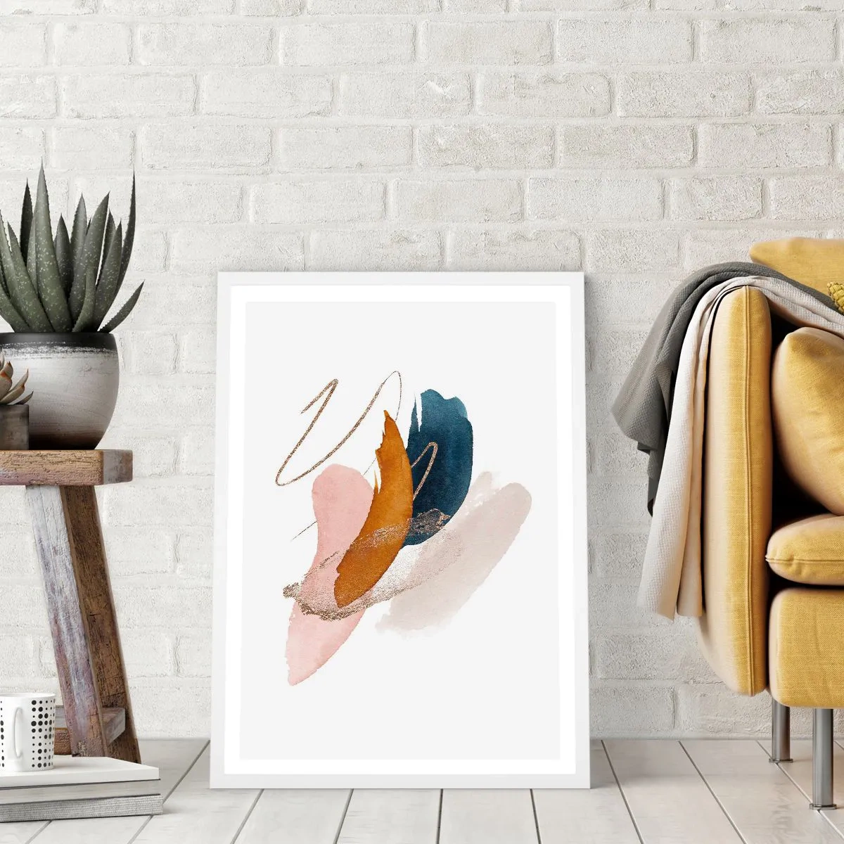 Poster in einem weißen Rahmen - Geflügelte Komposition - 50x70 cm