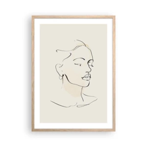 Poster in einem Rahmen aus heller Eiche - Eine bestimmte Linie - 50x70 cm