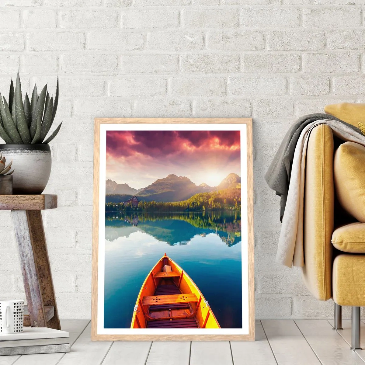 Poster in einem Rahmen aus heller Eiche - Nichts gegen die Natur - 40x50 cm
