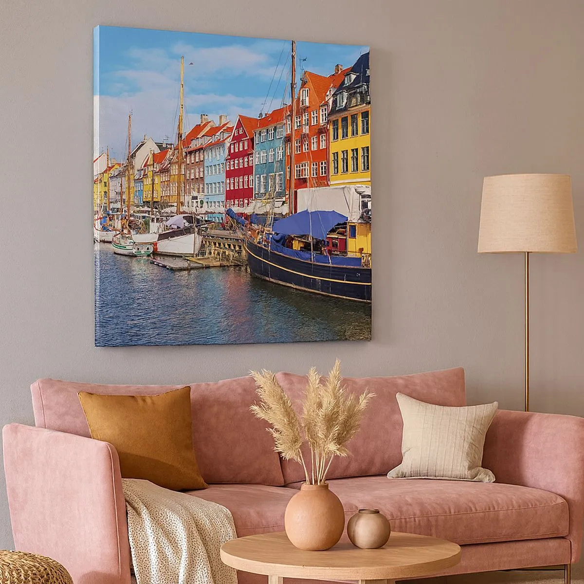 Bild auf Leinwand - Leinwandbild - Fröhlicher Kai - 30x30 cm