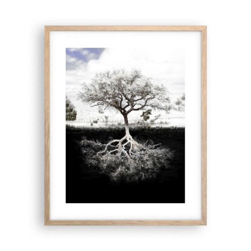 Poster in einem Rahmen aus heller Eiche - Die Natur der Welt entdecken - 40x50 cm