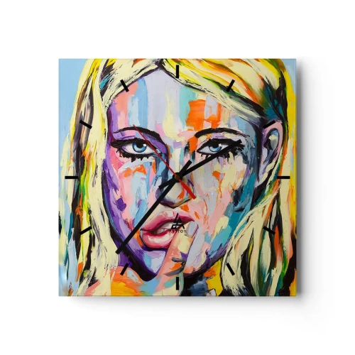 Wanduhr - Glasuhr - Schau ihr direkt in die Augen - 40x40 cm