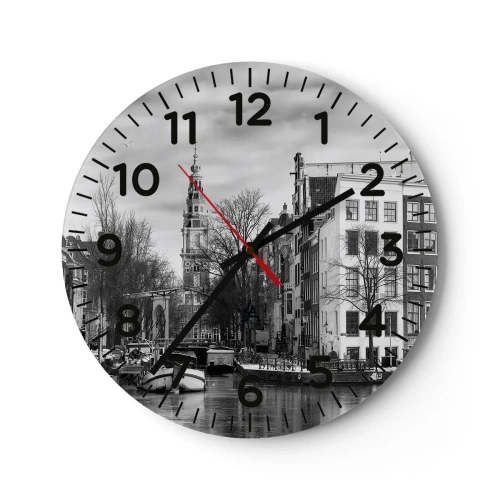 Wanduhr - Glasuhr - Amsterdamer Atmosphäre - 30x30 cm