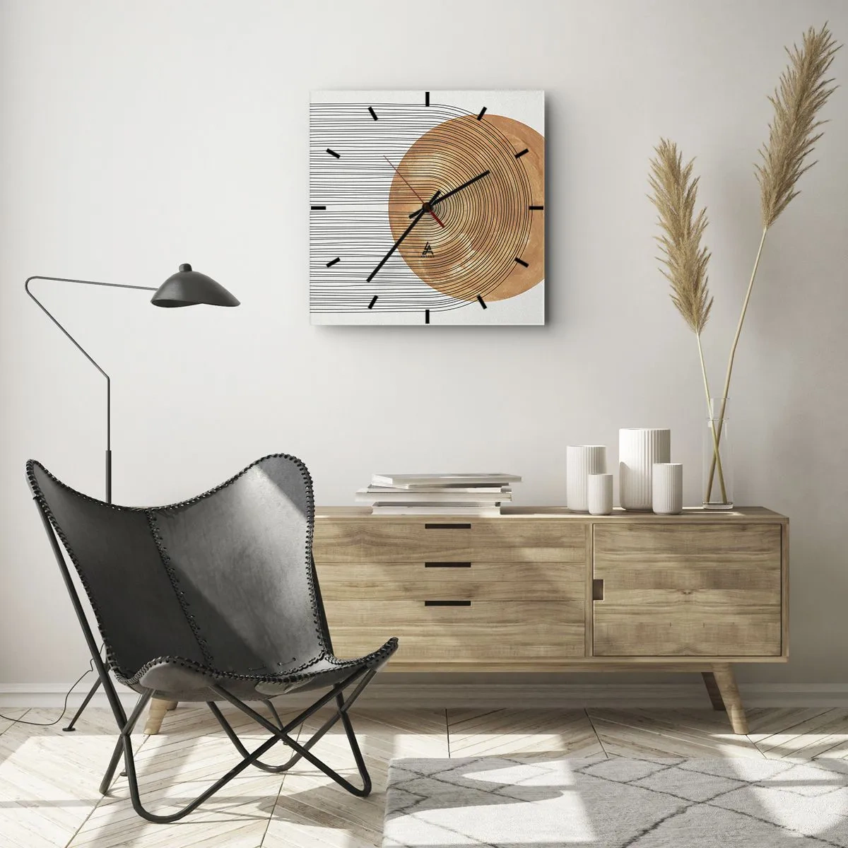 Wanduhr - Glasuhr - SonnenKomposition - 40x40 cm