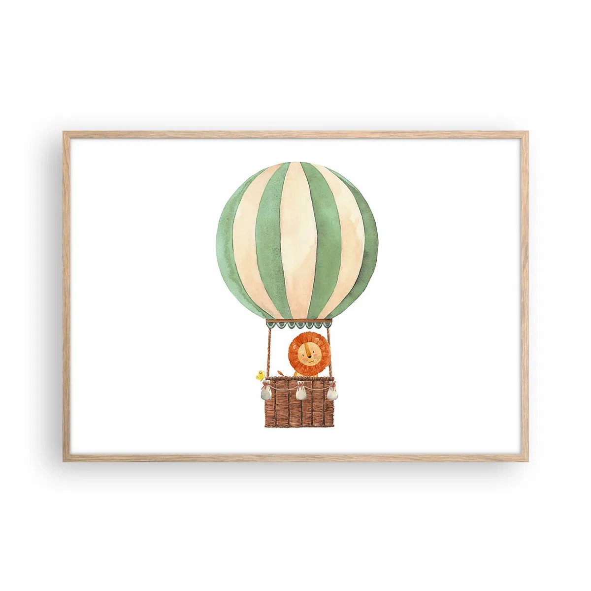 Poster in einem Rahmen aus heller Eiche - Leons Reisen - 100x70 cm