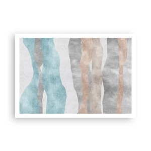 Poster - Abstrakte Streifen in Pastelltönen - 100x70cm - Studie über Nähe - Moderne Wanddekoration für Wohnzimmer und Schlafzimmer ARTTOR