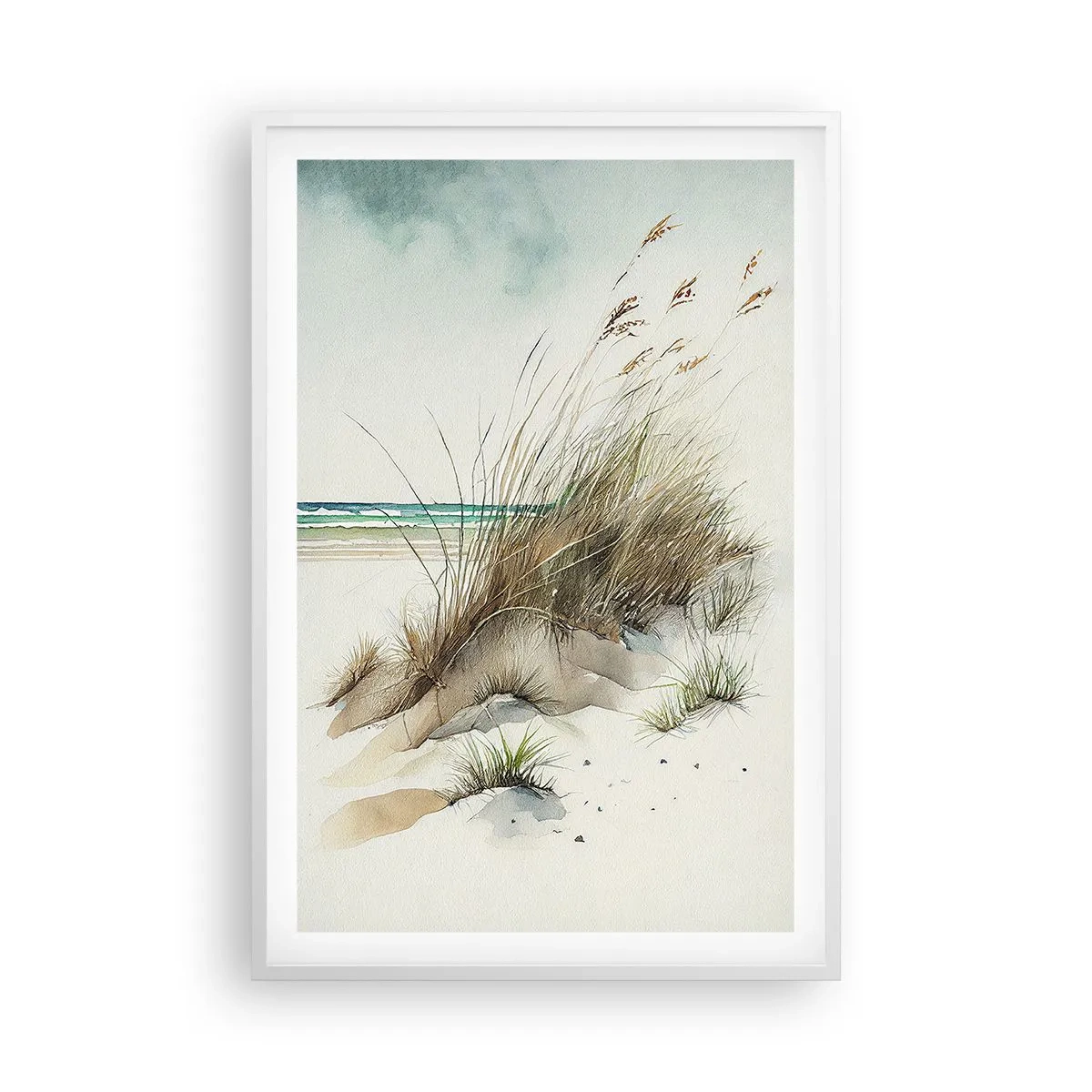 Poster in einem weißen Rahmen - Mit Sand bedeckt - 61x91 cm