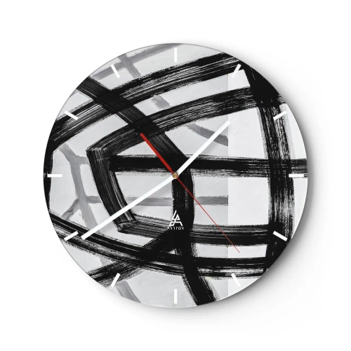 Wanduhr - Glasuhr - Bautiefe - 40x40 cm