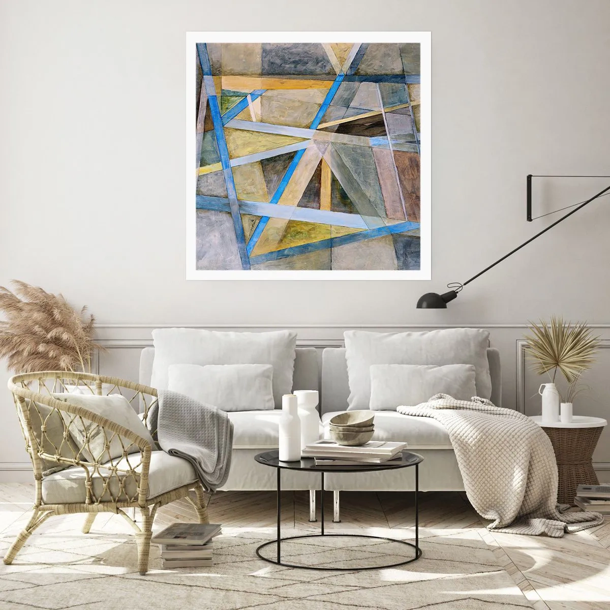 Poster - Gerade oder diagonal? - 40x40 cm