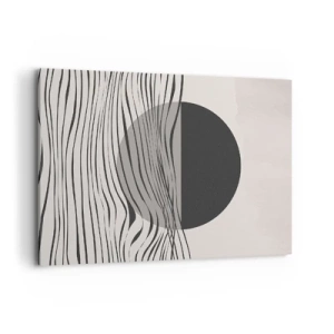 Bild auf Leinwand - Leinwandbild - Abstrakte Linien und geometrische Formen in gedeckten Farben - 100x70cm - Halbe Komposition - Moderne Wanddekoration für Wohnzimmer und Schlafzimmer ARTTOR