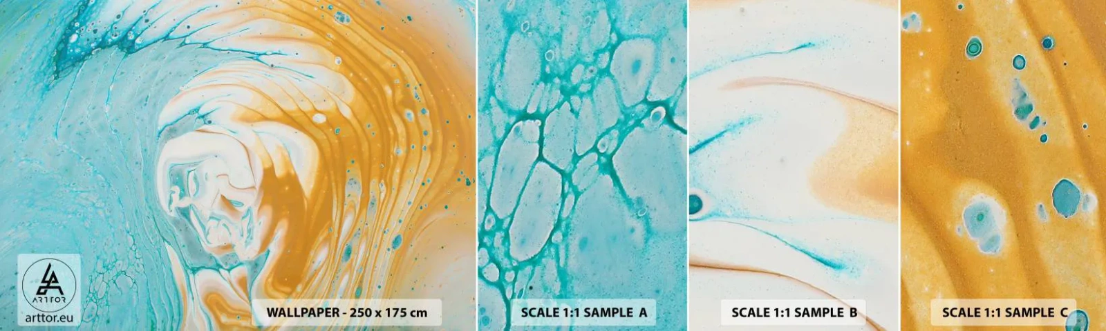 Fototapetenmuster Standard Eco - Pastellwirbel - Abstraktion, Stück, Moderne Kunst - 100x30 cm