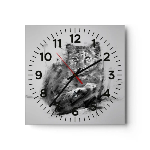Wanduhr - Glasuhr - Ja, ich höre aufmerksam zu - 30x30 cm
