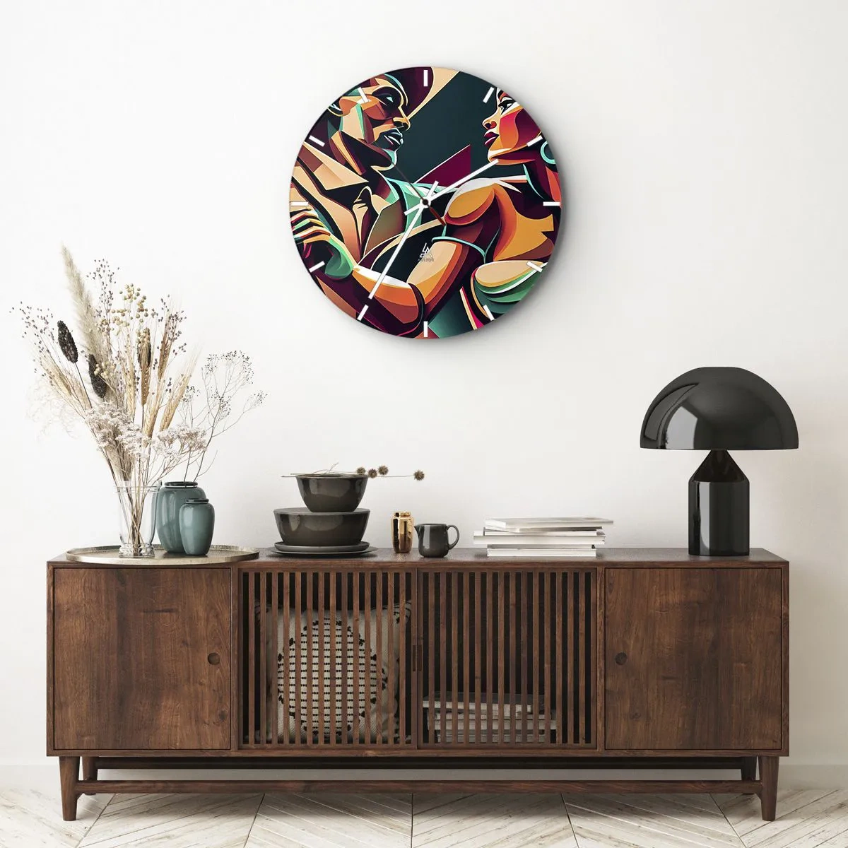 Wanduhr - Glasuhr - Im Rhythmus des Herzens - 40x40 cm