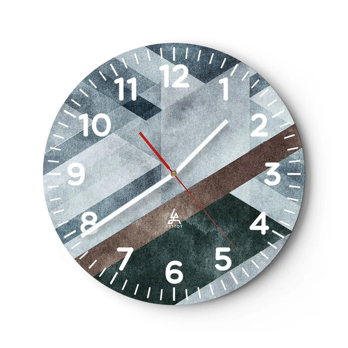 Wanduhr - Glasuhr - Anspruchsvolle Eleganz der Geometrie - 40x40 cm