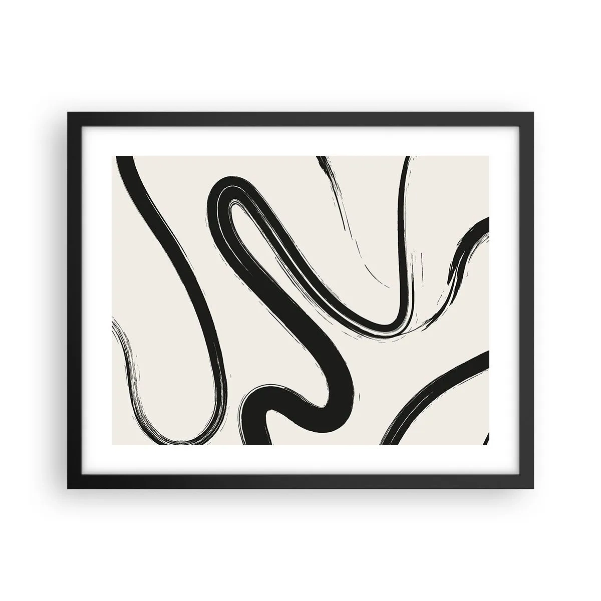 Poster in einem schwarzem Rahmen - Schwarz-Weiß-Laune - 50x40 cm