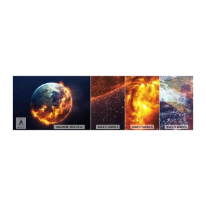 Fototapeten Muster Selbstklebend Deluxe Sticker - Die Flamme der Apokalypse - Kosmos, Planet Erde, Feuerflammen - 100x30 cm
