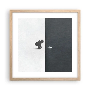 Poster in einem Rahmen aus heller Eiche - Tolle Expedition - 40x40 cm