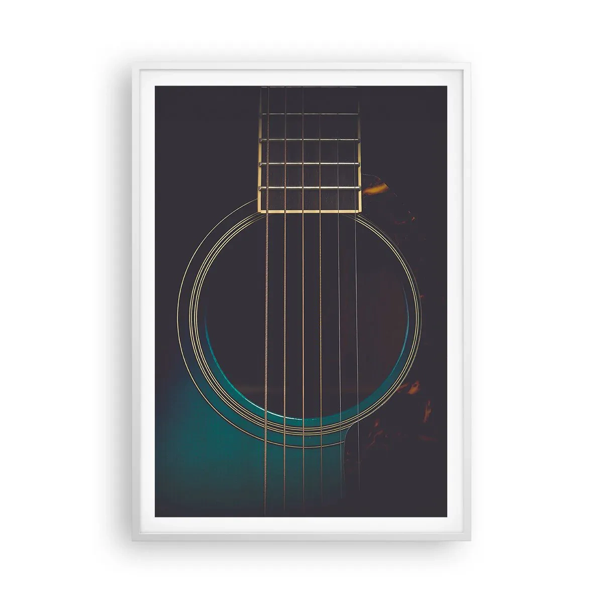 Poster in einem weißen Rahmen - Einen Moment bevor es ertönt - 70x100 cm