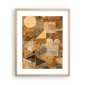 Poster in einem Rahmen aus heller Eiche - Eine kubistische Studie aus Bronze - 40x50 cm