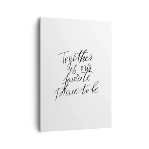 Bild auf Leinwand - Leinwandbild - Typografische Inschrift im eleganten Stil auf weißem Hintergrund - 50x70cm - Fühlst du das auch? - Moderne Wanddekoration für Wohnzimmer und Schlafzimmer ARTTOR