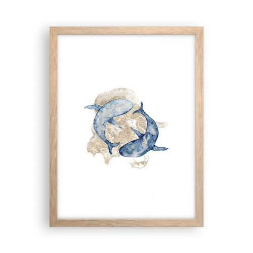 Poster in einem Rahmen aus heller Eiche - Freundschaft oder Liebe? - 30x40 cm