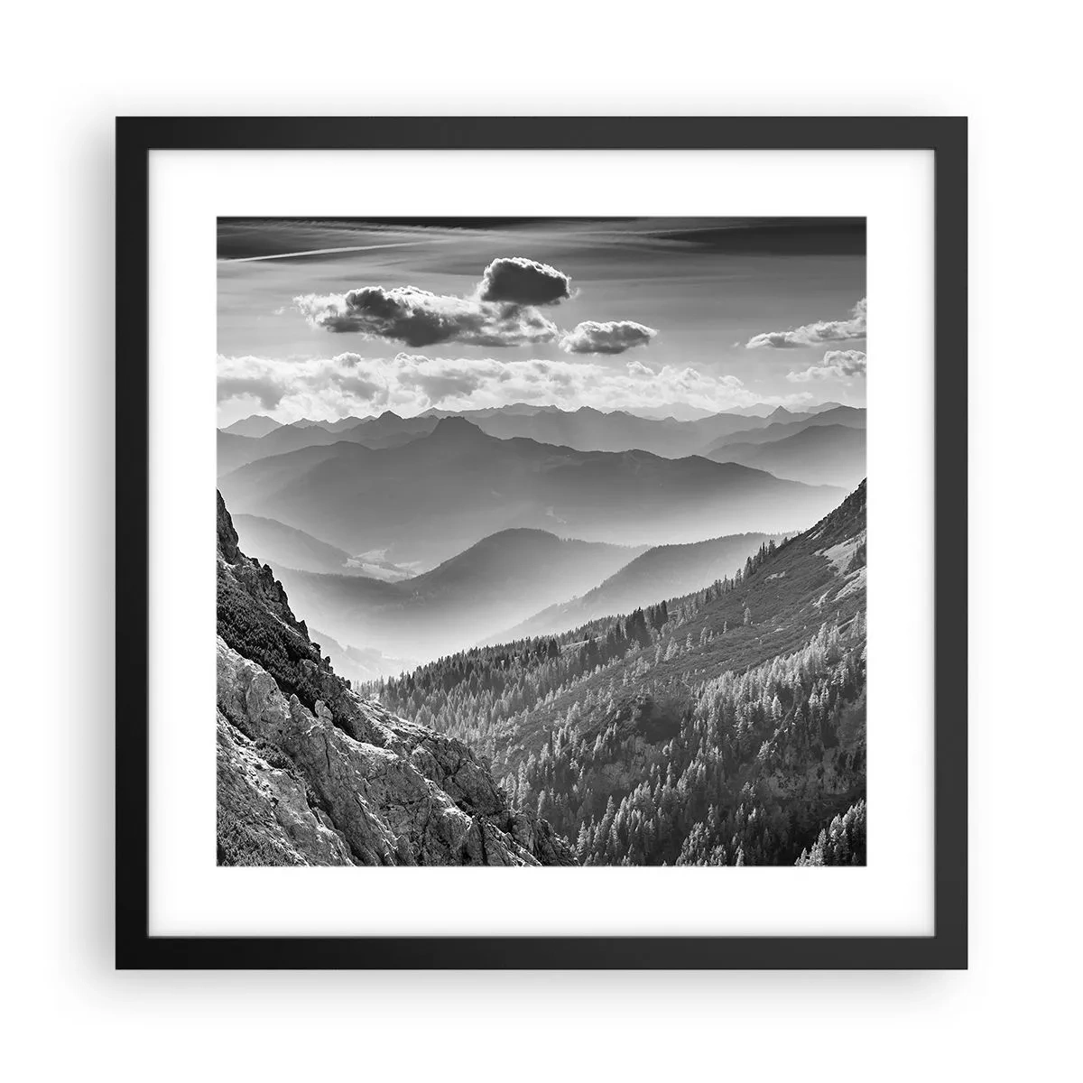 Poster in einem schwarzem Rahmen - Bis zum Horizont - 40x40 cm