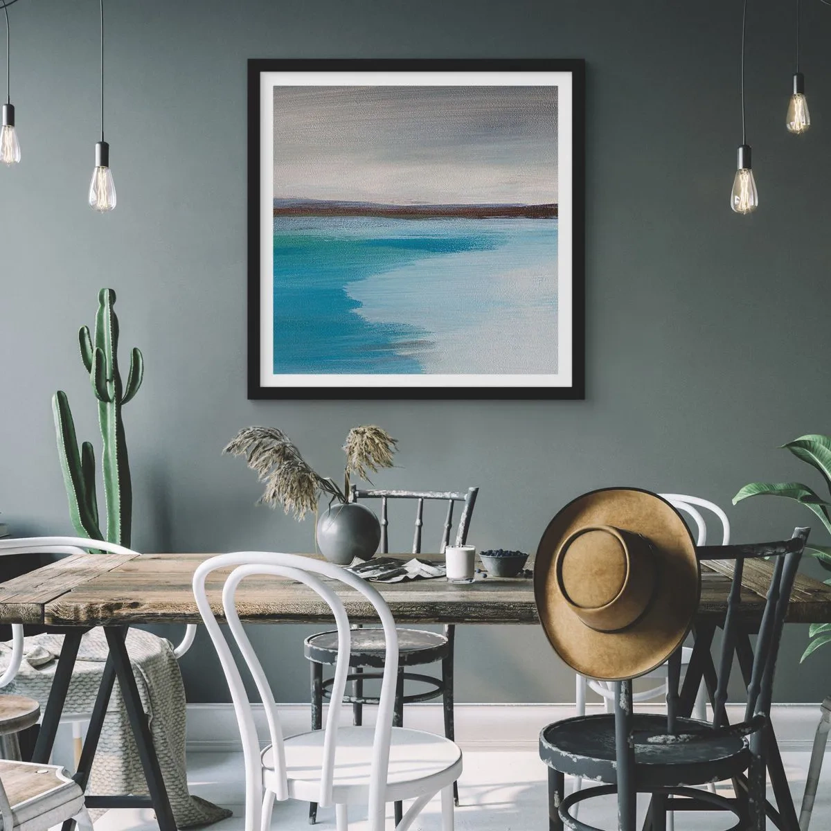 Poster in einem schwarzem Rahmen - Horizontale Landschaft - 30x30 cm