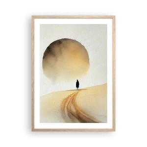 Poster in einem Rahmen aus heller Eiche - Immer sehnsüchtig - 50x70 cm