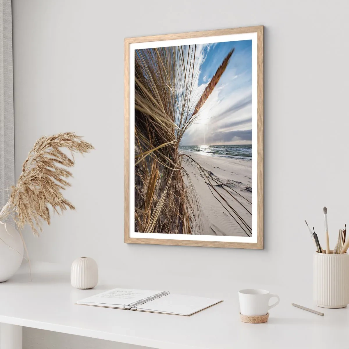 Poster in einem Rahmen aus heller Eiche - Ein Treffen der Elemente der Natur - 70x100 cm